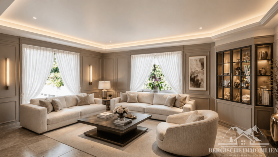 Wohnzimmer b - M�blierungsvorschlag Villa Gummersbach