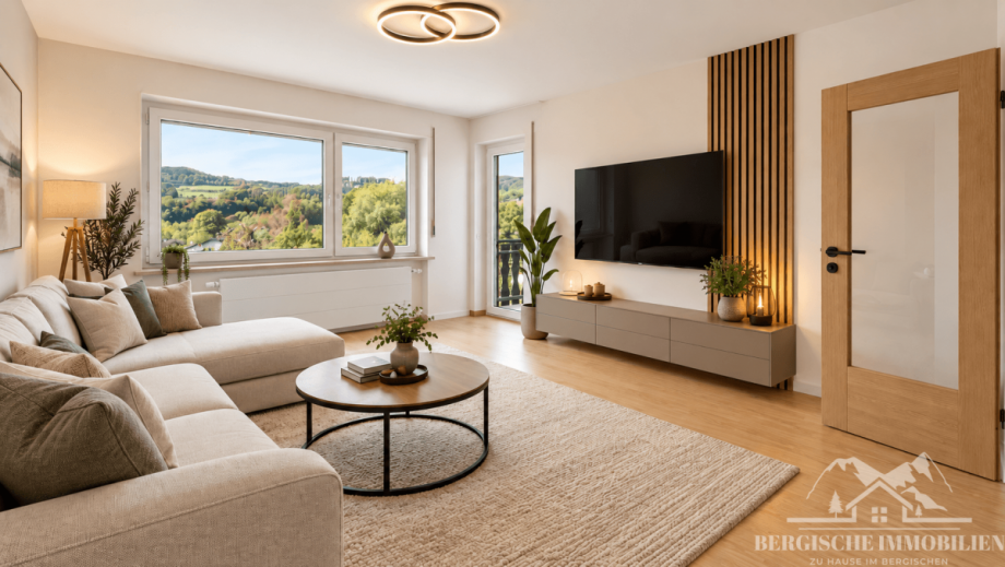 Wohnzimmer (M�blierungsvorschlag) Zweifamilienhaus Engelskirchen